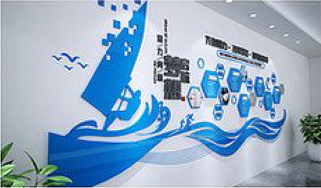 鄂州海浪主题文化墙如何设计?